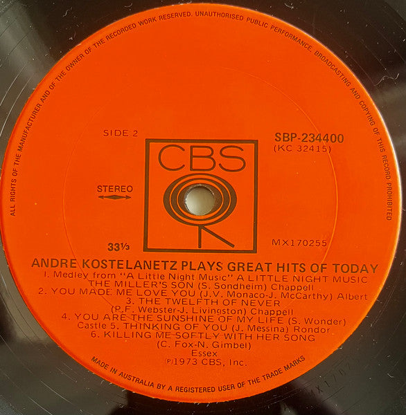Andre Kostelanetz* : Andre Kostelanetz Plays Great Hits Of Today (LP, Comp)