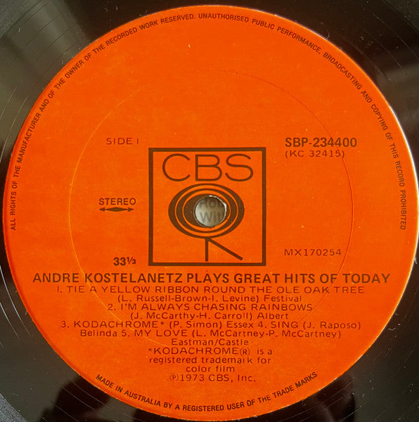 Andre Kostelanetz* : Andre Kostelanetz Plays Great Hits Of Today (LP, Comp)