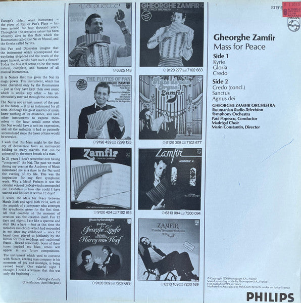 Zamfir* : Mass For Peace (LP, Album)