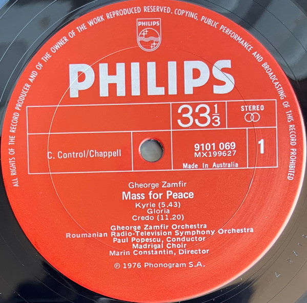 Zamfir* : Mass For Peace (LP, Album)