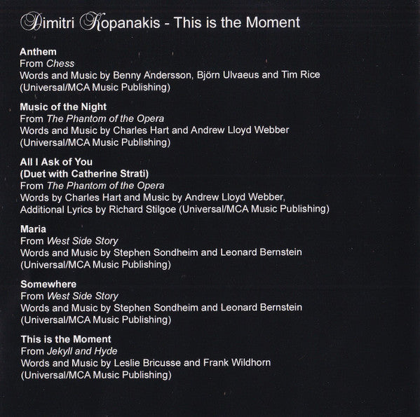 Dimitri Kopanakis : This Is The Moment (CD, Album)