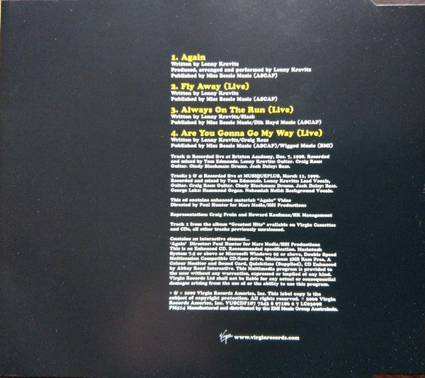 Lenny Kravitz : Again (CD, Single, Enh)