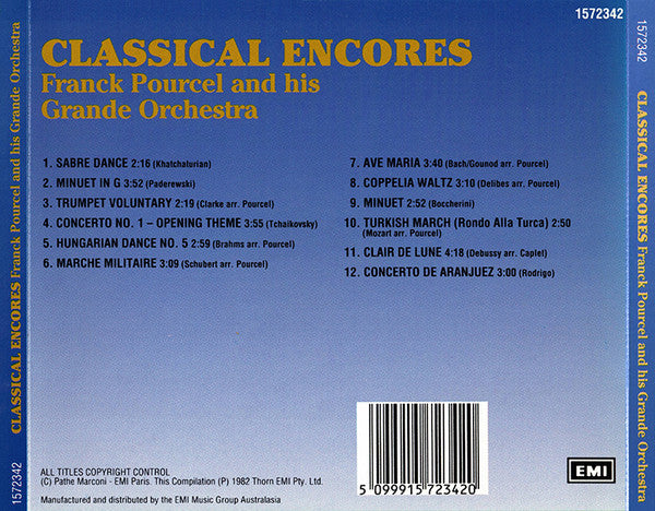 Franck Pourcel Et Son Grand Orchestre : Classical Encores (CD, Comp)