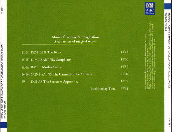 Various : Music Of Fantasy And Imagination - A Collection Of Magical Works By Saint-Saëns, Respighi, Dukas, Ravel And Leopold Mozart (CD, Comp)