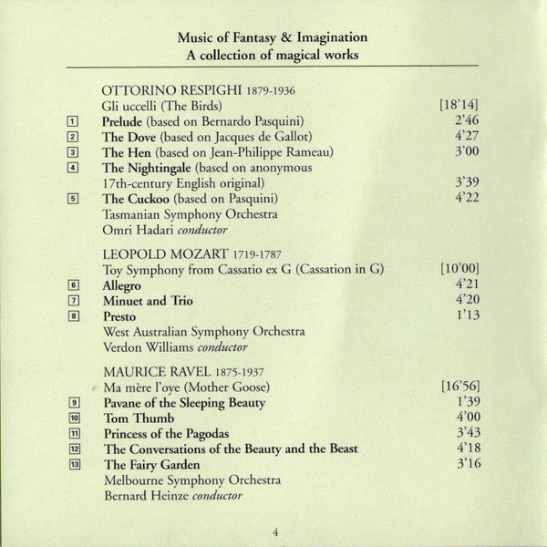 Various : Music Of Fantasy And Imagination - A Collection Of Magical Works By Saint-Saëns, Respighi, Dukas, Ravel And Leopold Mozart (CD, Comp)