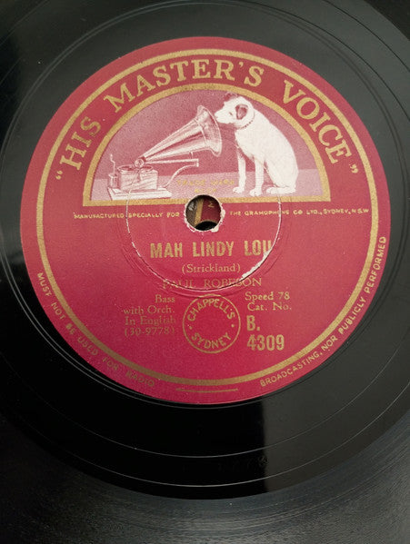 Paul Robeson : May Lindy Lou / Ma Curly-Headed Baby  (Shellac, 10")