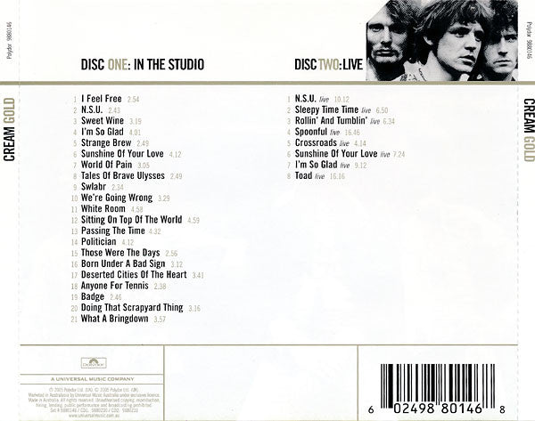 Cream (2) : Gold (2xCD, Comp)