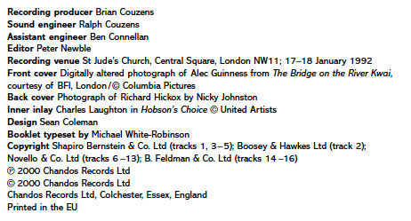 Malcolm Arnold, London Symphony Orchestra, Richard Hickox : The Film Music Of Sir Malcolm Arnold, Vol. 1 (The Bridge On The River Kwai / The Inn Of The Sixth Happiness / Whistle Down The Wind / Hobson's Choice / The Sound Barrier) (CD, Album, RE)