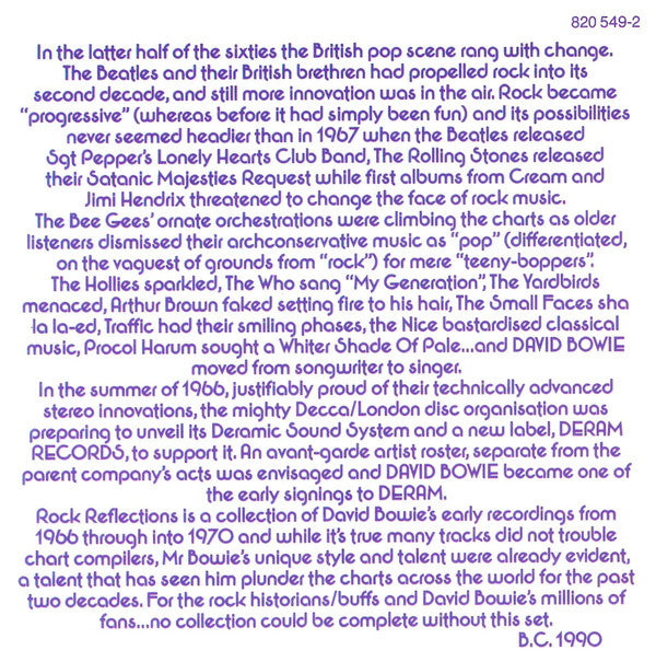 David Bowie : Rock Reflections (CD, Comp)