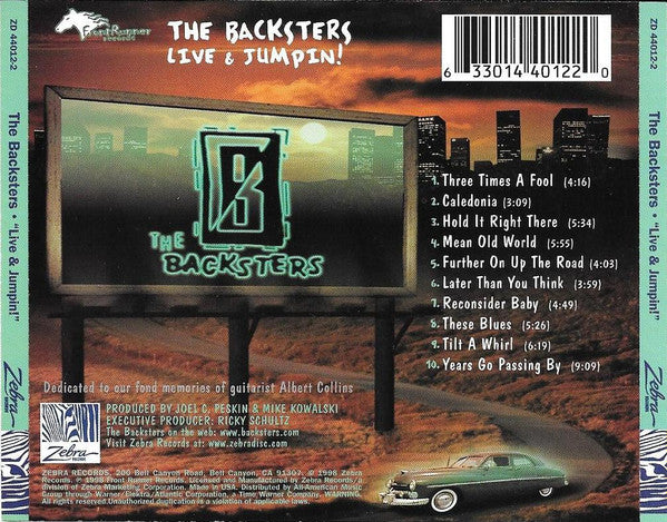 The Backsters : Live & Jumpin! (CD, Album)
