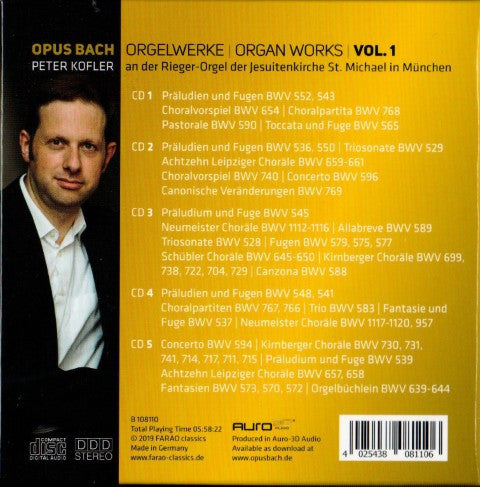 Bach*, Peter Kofler : Opus Bach. Orgelwerke = Organ Works Vol.1 (5xCD + Box)