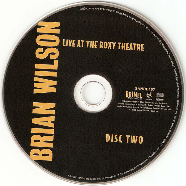 Brian Wilson : Live At The Roxy Theatre (2xCD, Album)