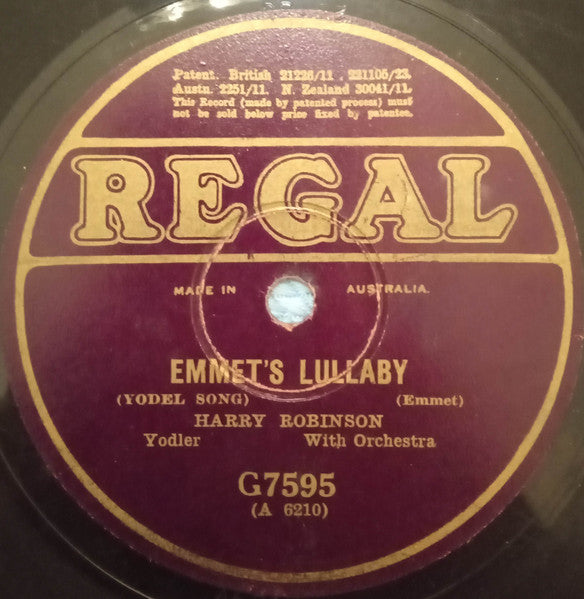 Harry Robinson* : Emmet's Cuckoo Song / Emmet's Lullaby (Shellac, 10")