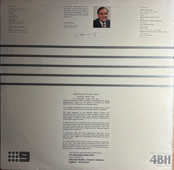 The Queensland Youth Choir : Something To Sing About (LP, Album)
