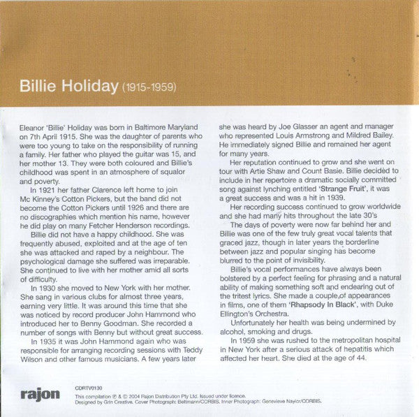 Billie Holiday : The Definitive Collection 1939-1948 (2xCD, Comp)