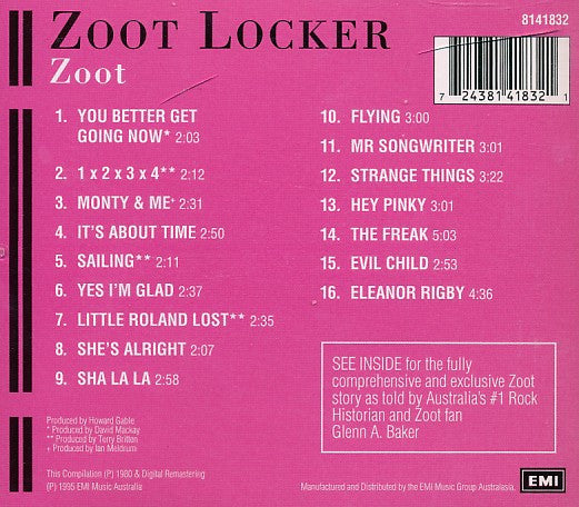 Zoot (2) : Zoot Locker (The Best Of The Zoot - 1968-1971) (CD, Comp)