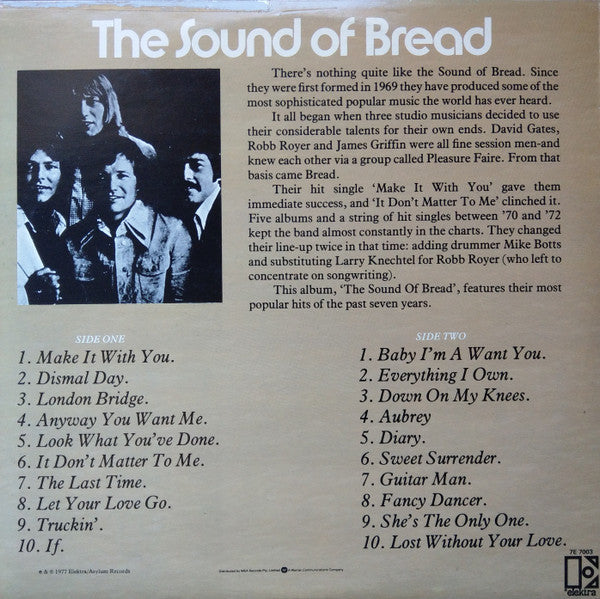 Bread : The Sound Of Bread - Their 20 Finest Songs (LP, Comp, RP)