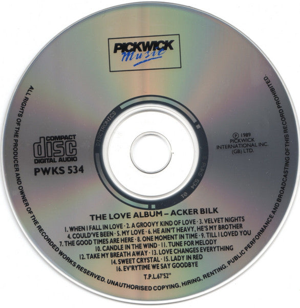 Acker Bilk : The Love Album (CD, Album)