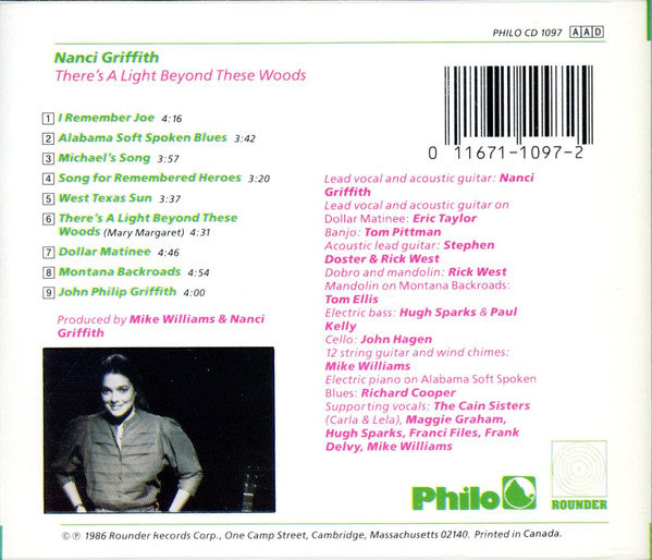 Nanci Griffith : There's A Light Beyond These Woods (CD, Album, RE)