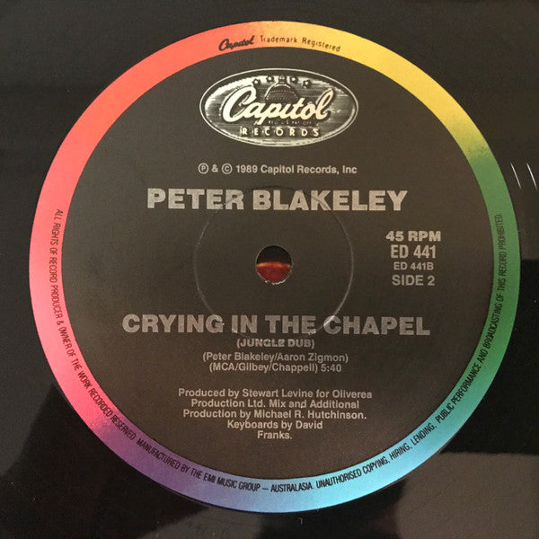 Peter Blakeley : Crying In The Chapel (12", Single)
