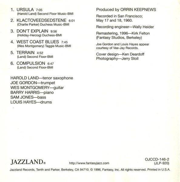 Harold Land : West Coast Blues! (CD, Album, RE, RM)