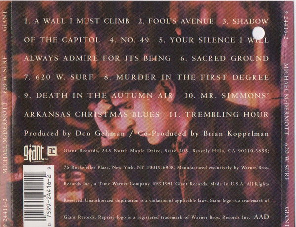 Michael McDermott (3) : 620 W. Surf (CD, Album)