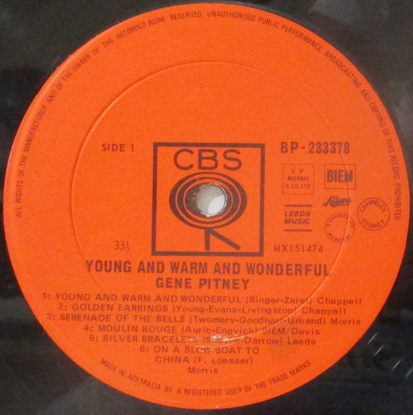 Gene Pitney : Young And Warm And Wonderful (LP, Album)