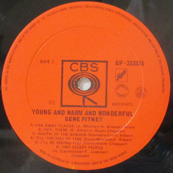Gene Pitney : Young And Warm And Wonderful (LP, Album)