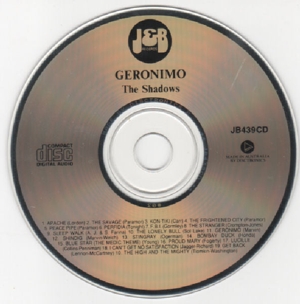 The Shadows : Geronimo 20 Smash Hits (CD, Comp)