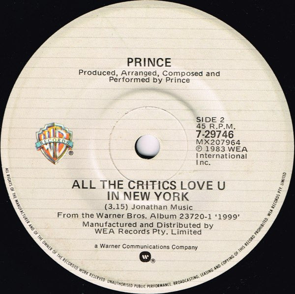 Prince : Little Red Corvette (7", Single)
