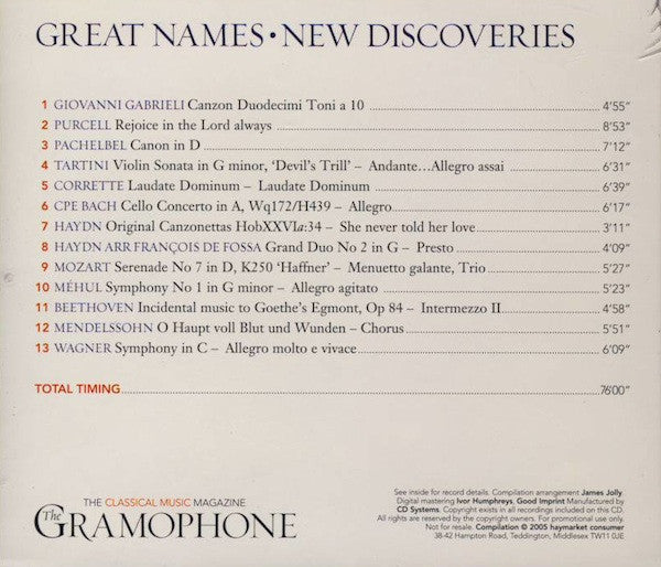 Various : Great Names • New Discoveries (CD, Comp, Promo)