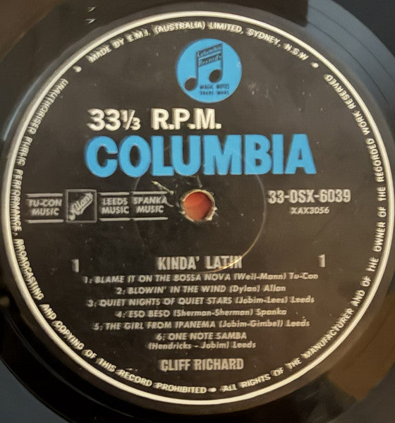 Cliff Richard : Kinda' Latin (LP, Album, Mono)