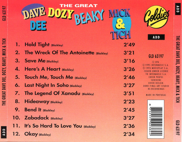 Dave Dee, Dozy, Beaky, Mick & Tich : The Great Dave Dee, Dozy, Beaky, Mick & Tich (CD, Comp)