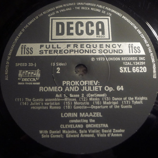 Prokofiev*, Cleveland Orchestra*, Maazel* : Romeo & Juliet (Complete Ballet) (3xLP + Box)