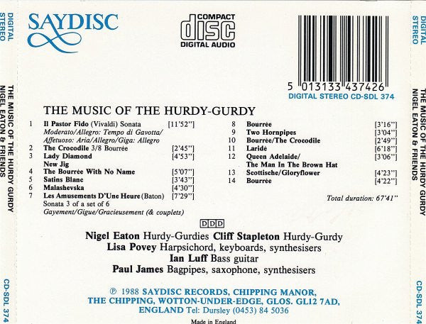 Nigel Eaton And Cliff Stapleton, Ian Luff, Lisa Povey, Paul James (6) : The Music Of Hurdy-Gurdy (CD, Album)