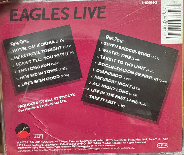 Eagles : Eagles Live (2xCD, Album, RE, RM)