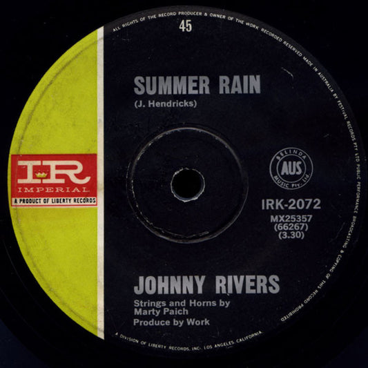 Johnny Rivers : Summer Rain / Memory Of The Coming Good (7")