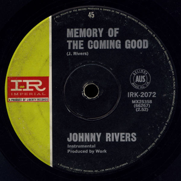 Johnny Rivers : Summer Rain / Memory Of The Coming Good (7")