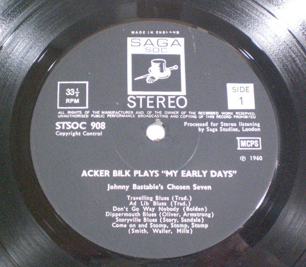 Acker Bilk With Johnny Bastable's Chosen Seven / BOb Wallis And His Storyville Jazzmen : Mister Acker Bilk Plays "My Early Days" (LP, Album)