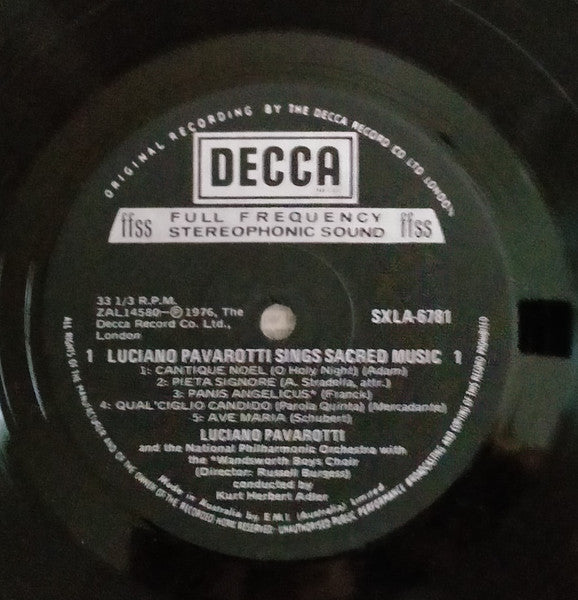 Luciano Pavarotti With The National Philharmonic Orchestra* Conducted By Kurt Herbert Adler : Luciano Pavarotti Sings Sacred Songs (LP, Album)