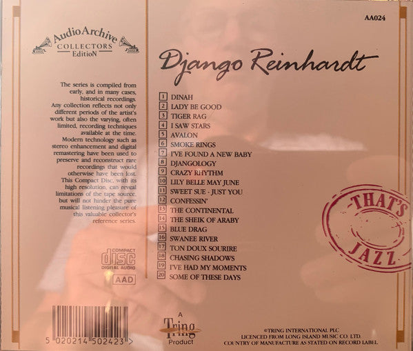 Django Reinhardt : 20 Reflective Recordings (CD, Comp)