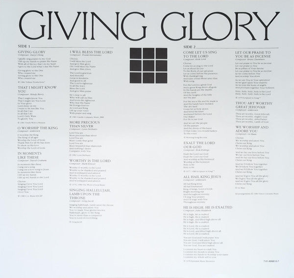 Youth With A Mission (Hong Kong) : Windows Two - Giving Glory (LP, Album)