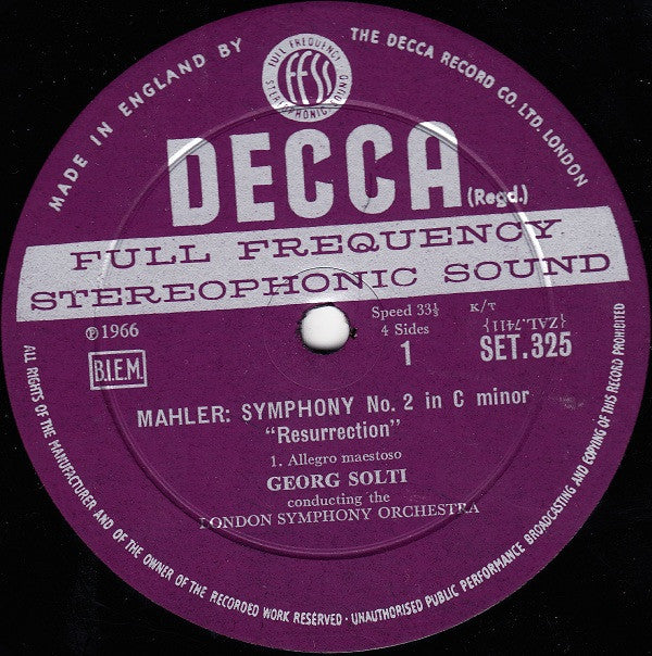 Mahler* / London Symphony* / Georg Solti, Heather Harper, Helen Watts : Symphony No.2 Resurrection (2xLP + Box)