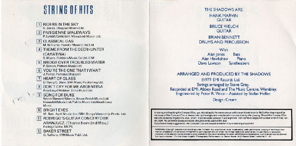 The Shadows : String Of Hits (CD, Album, RE, RM)