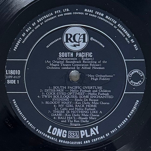 Rodgers & Hammerstein : RCA Victor Presents Rodgers & Hammerstein's South Pacific (An Original Soundtrack Recording) (LP, Album, Mono)