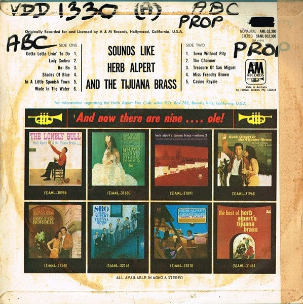 Herb Alpert & The Tijuana Brass : Sounds Like...Herb Alpert & The Tijuana Brass (LP, Album, Mono)