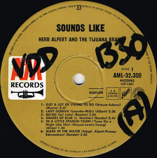 Herb Alpert & The Tijuana Brass : Sounds Like...Herb Alpert & The Tijuana Brass (LP, Album, Mono)