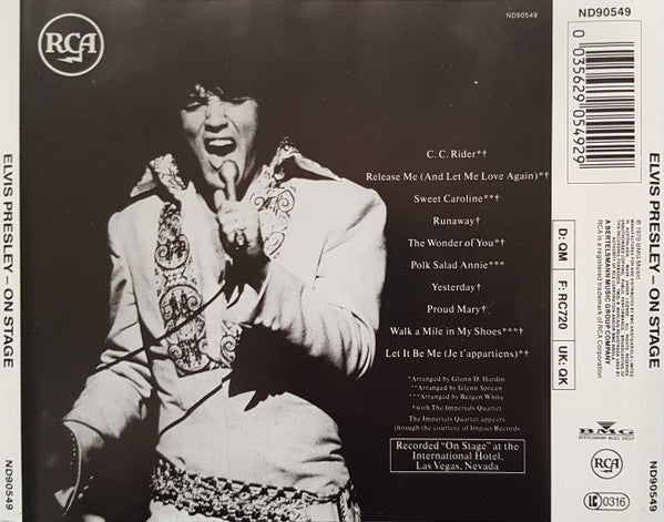 Elvis Presley : On Stage, February 1970 (CD, Album, RE)