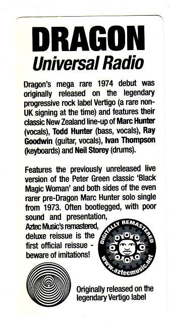 Dragon (5) : Universal Radio (CD, Album, RE, RM)