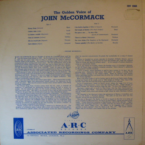 John McCormack (2) : The Golden Voice Of John McCormack (LP, Comp)
